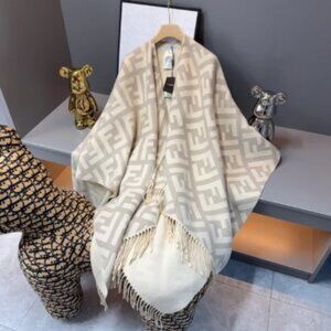 Fendi Women's Cashmere FF Fringe Shawl Cape